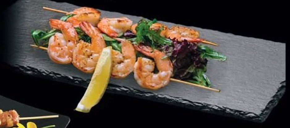 Brochettes de gambas